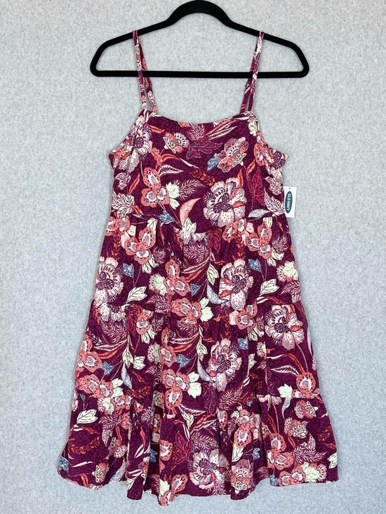 Old Navy Dresses & Skirts - Old Navy Dress Womens Small Purple Burgundy Floral Tiered Sleeveless Boho Spring
